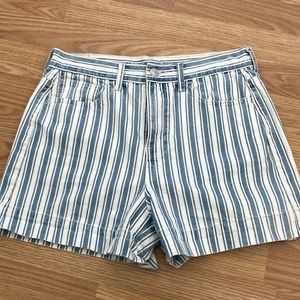 Blue and White Stripped American Eagle Shorts